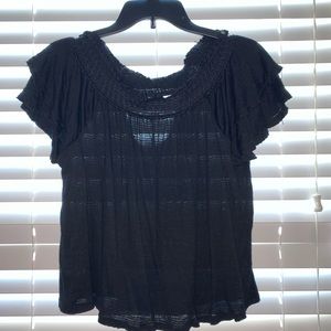 Black Off the Shoulder Shirt